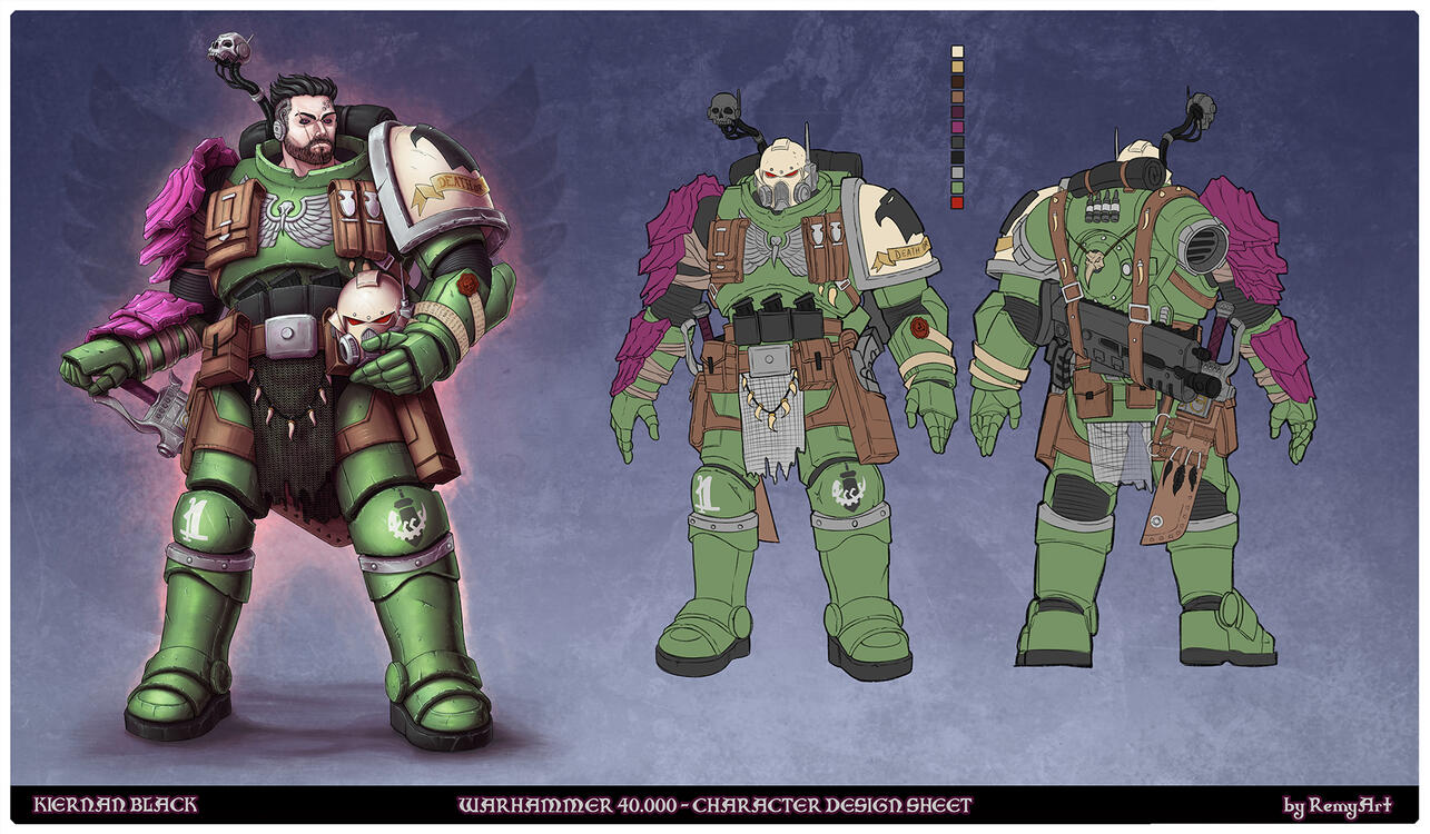 Front and Back - Character Design Sheet - WH 40K
