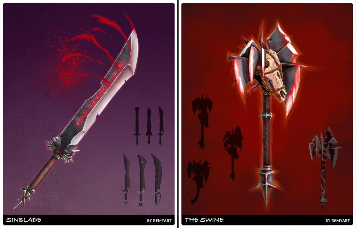 Weapon Designs for Card Game Project